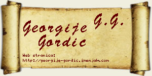 Georgije Gordić vizit kartica
